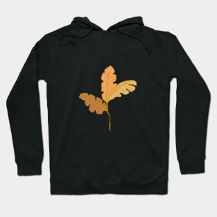 Contour Line Leaves on Blue Hoodie